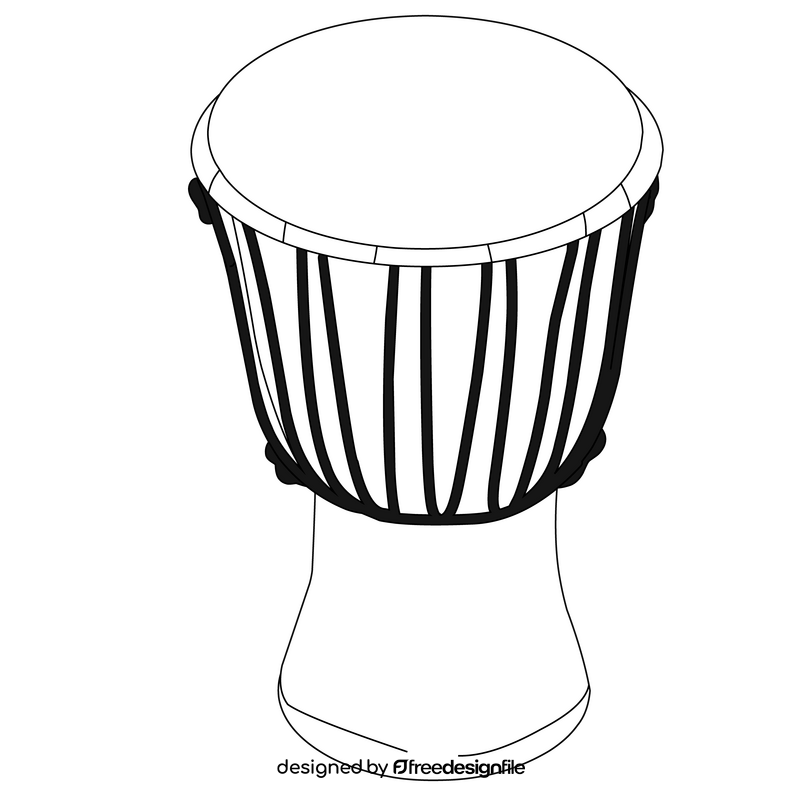 Djembe black and white clipart