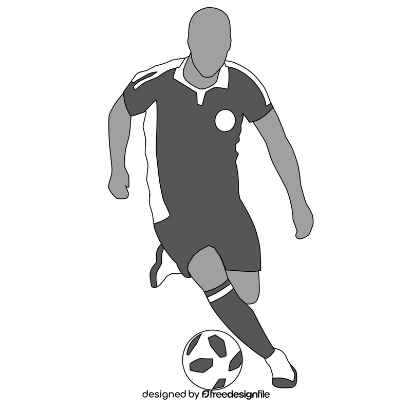 Nigeria national football team player black and white clipart