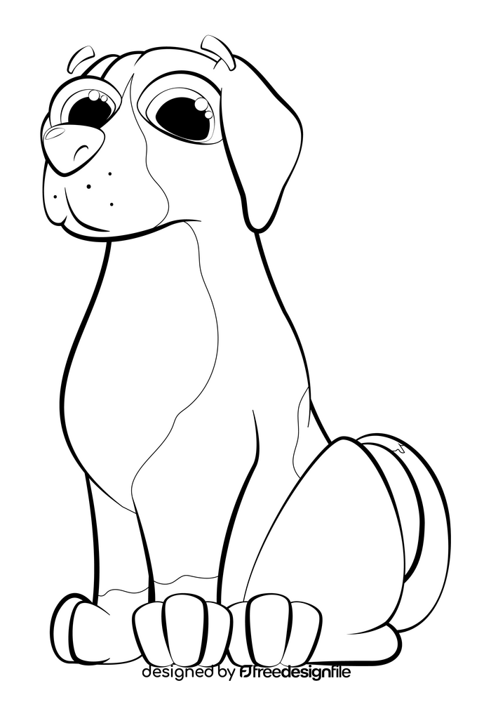 Beagle dog drawing black and white clipart