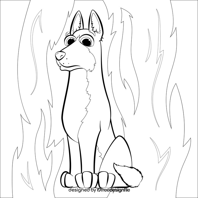 Belgian malinois dog drawing black and white vector