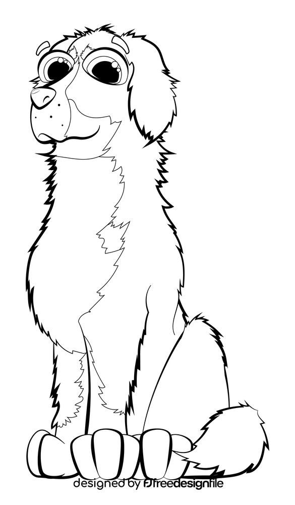 Bernese mountain dog drawing black and white clipart