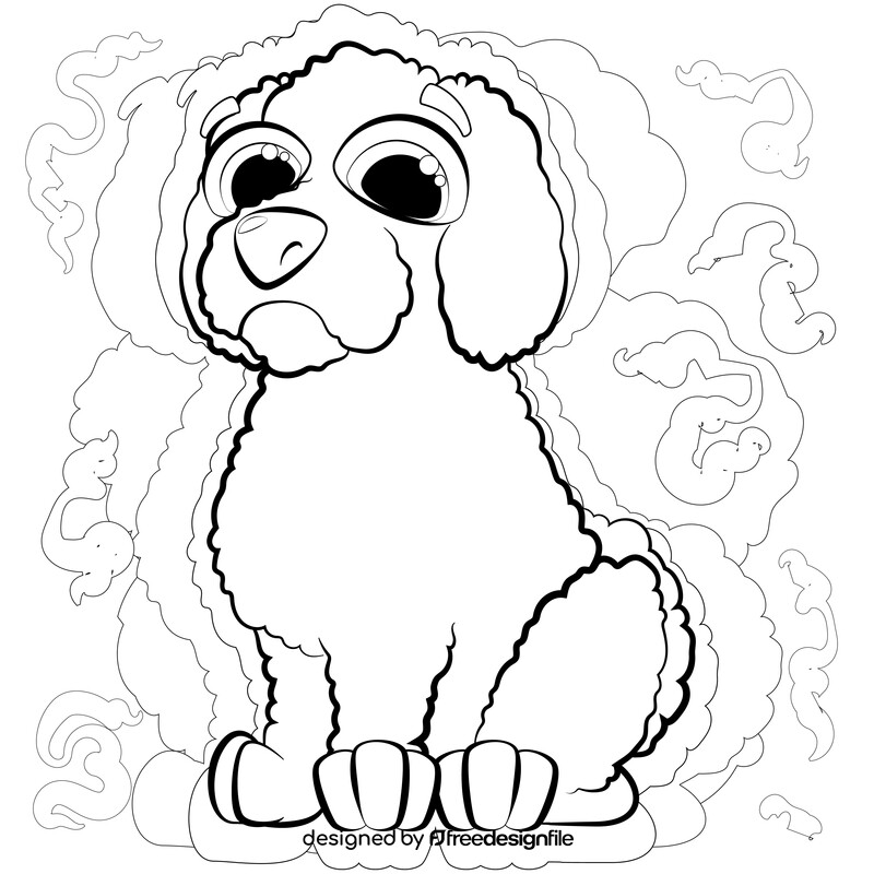 Bichon frise dog drawing black and white vector