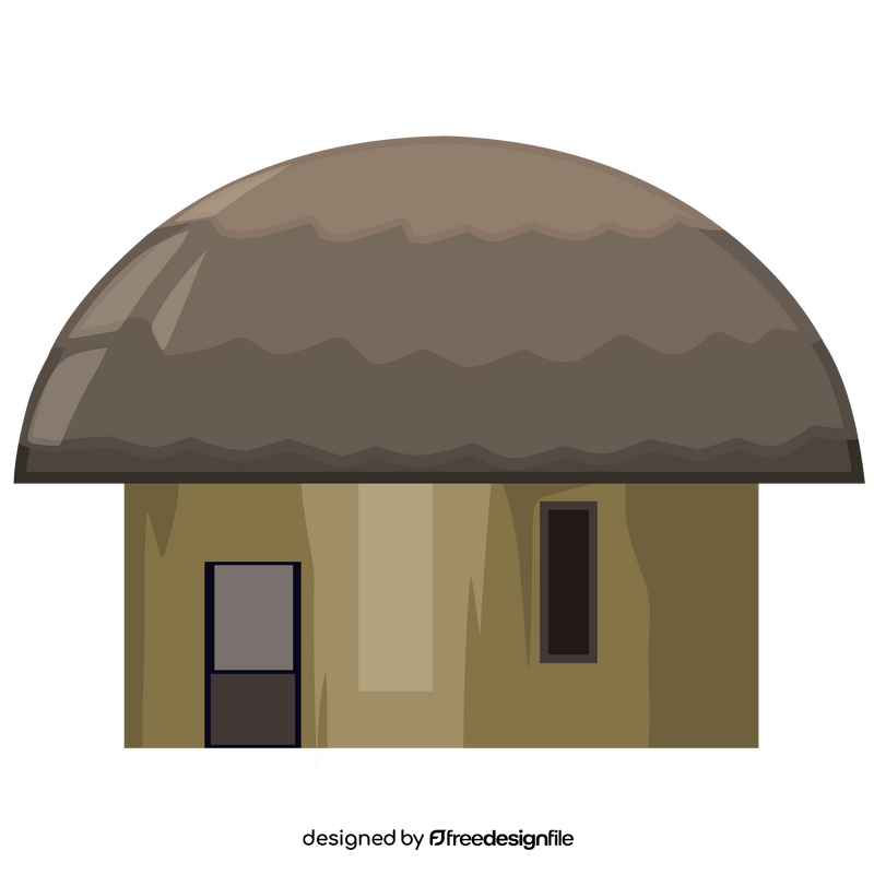 African traditional house clipart