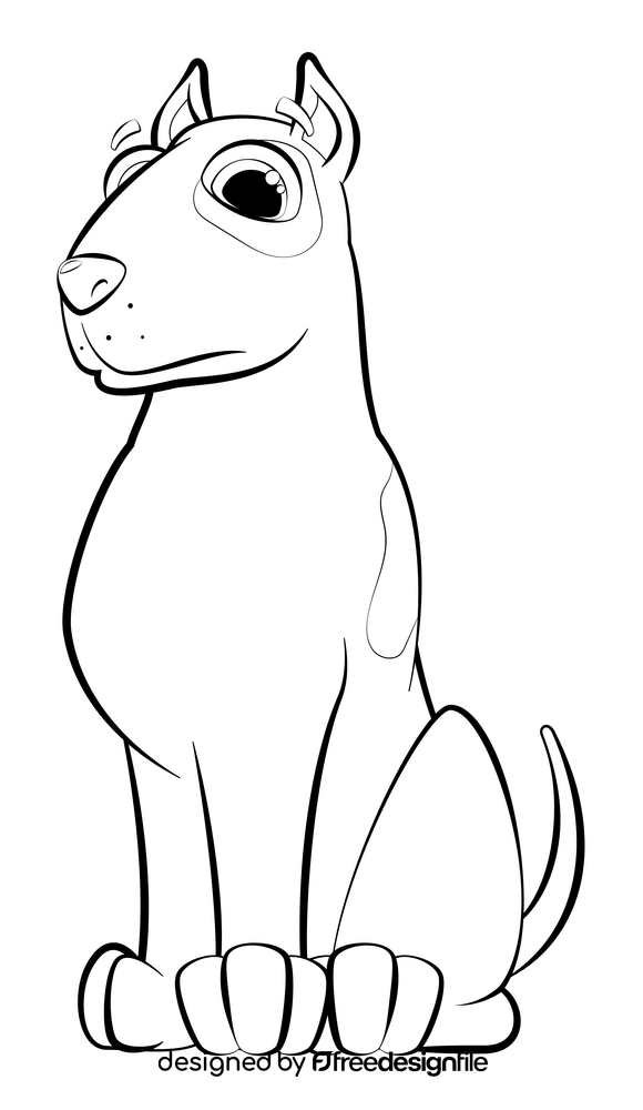 Bull terrier dog drawing black and white clipart