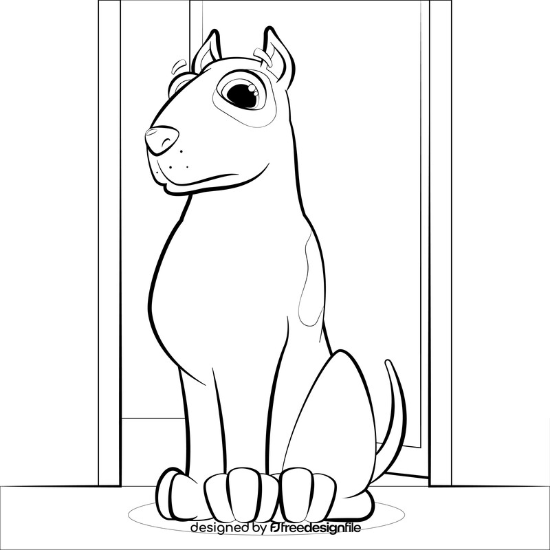 Bull terrier dog drawing black and white vector