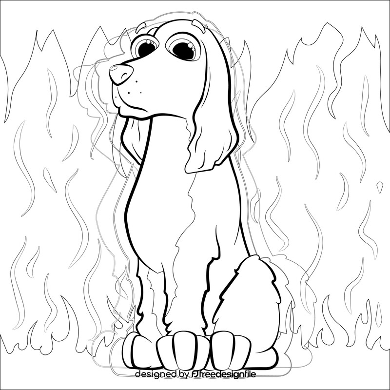 Cocker spaniel dog drawing black and white vector