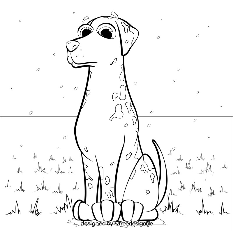 Dalmatian dog drawing black and white vector