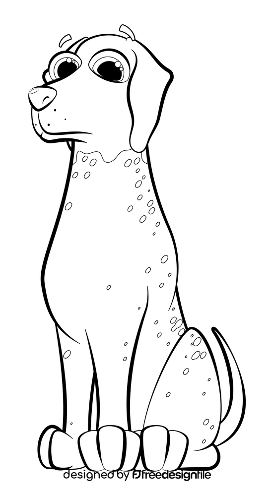 German shorthaired pointer dog drawing black and white clipart