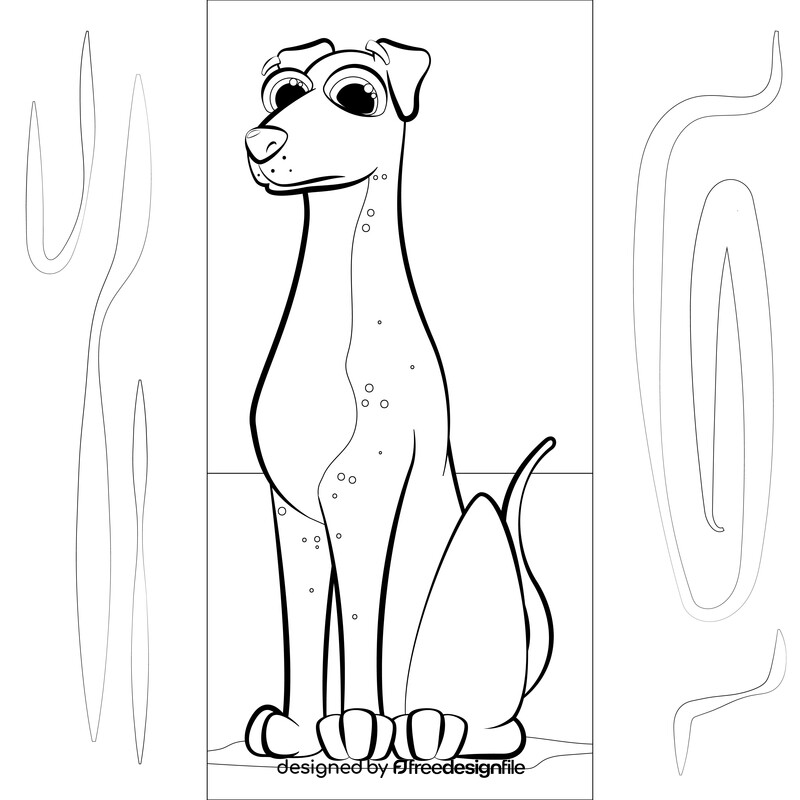 Greyhound dog drawing black and white vector