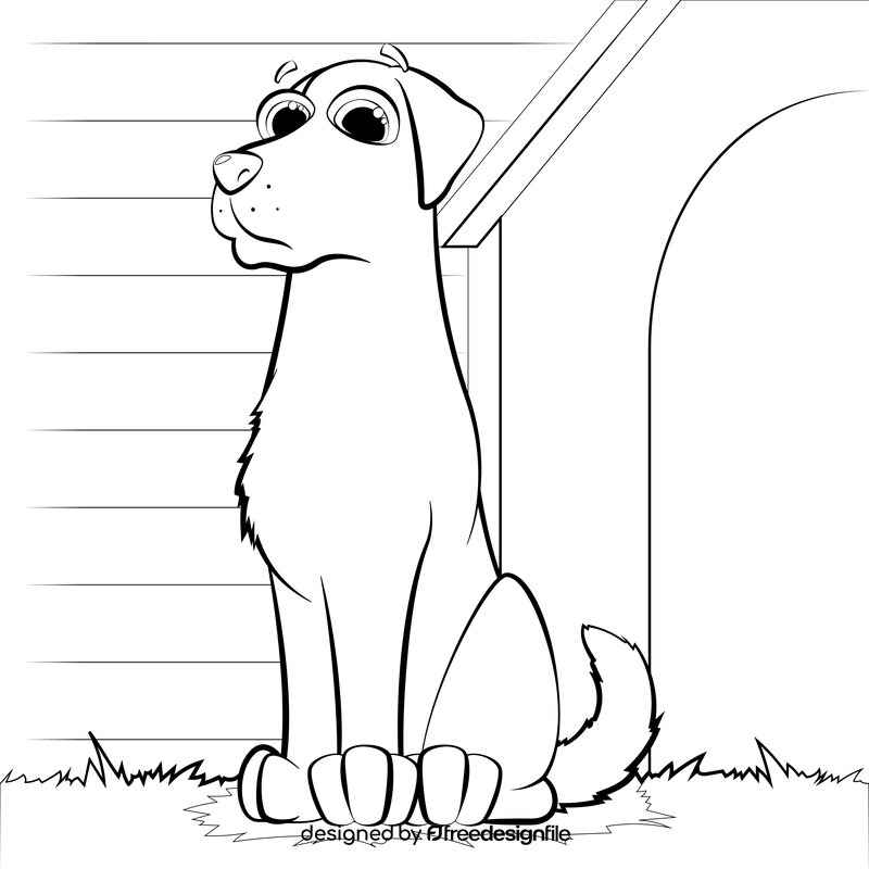 Labrador dog drawing black and white vector