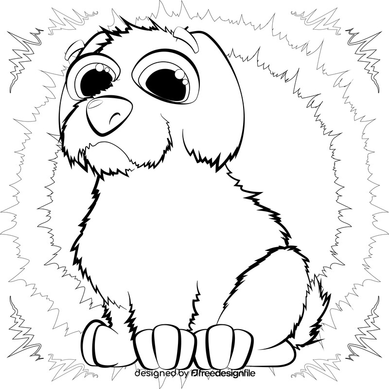 Maltese dog drawing black and white vector