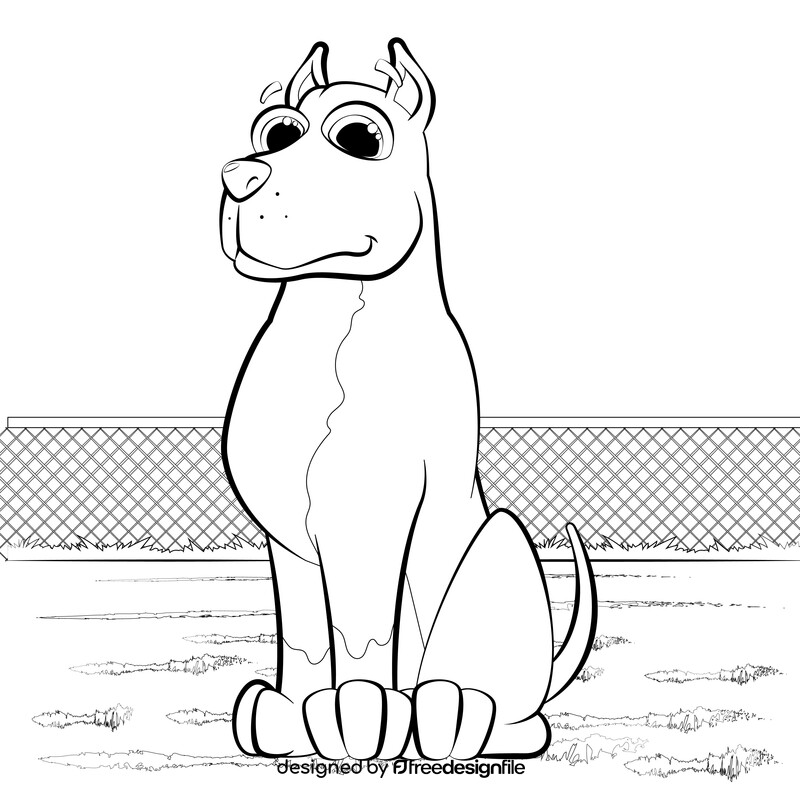 Pitbull dog drawing black and white vector