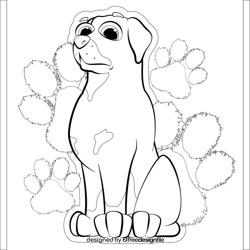 Rottweiler dog drawing black and white vector