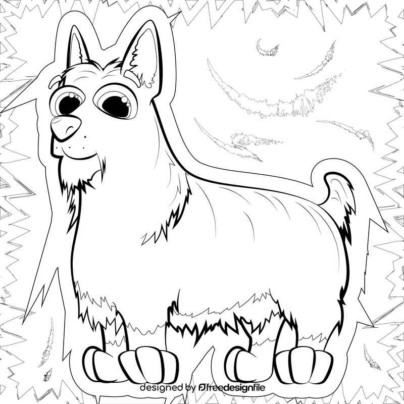 Yorkshire terrier dog drawing black and white vector