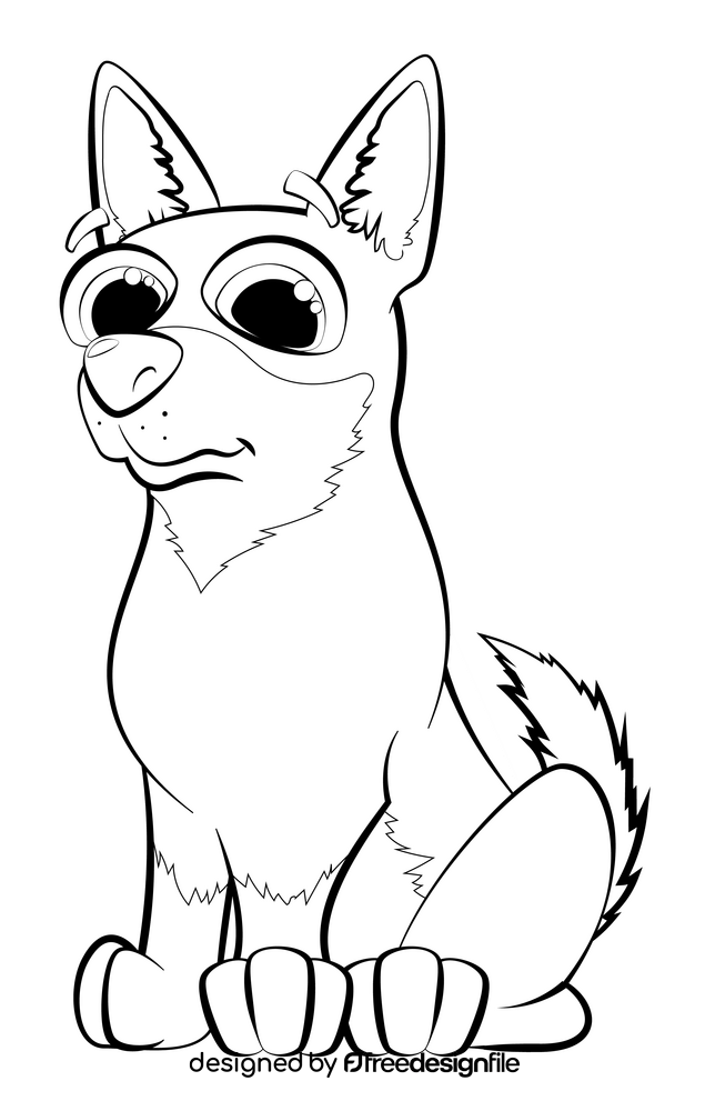 Chihuahua dog drawing black and white clipart