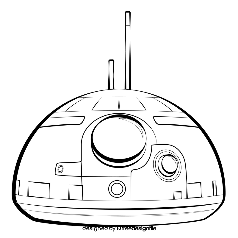 Bb8 drawing black and white clipart