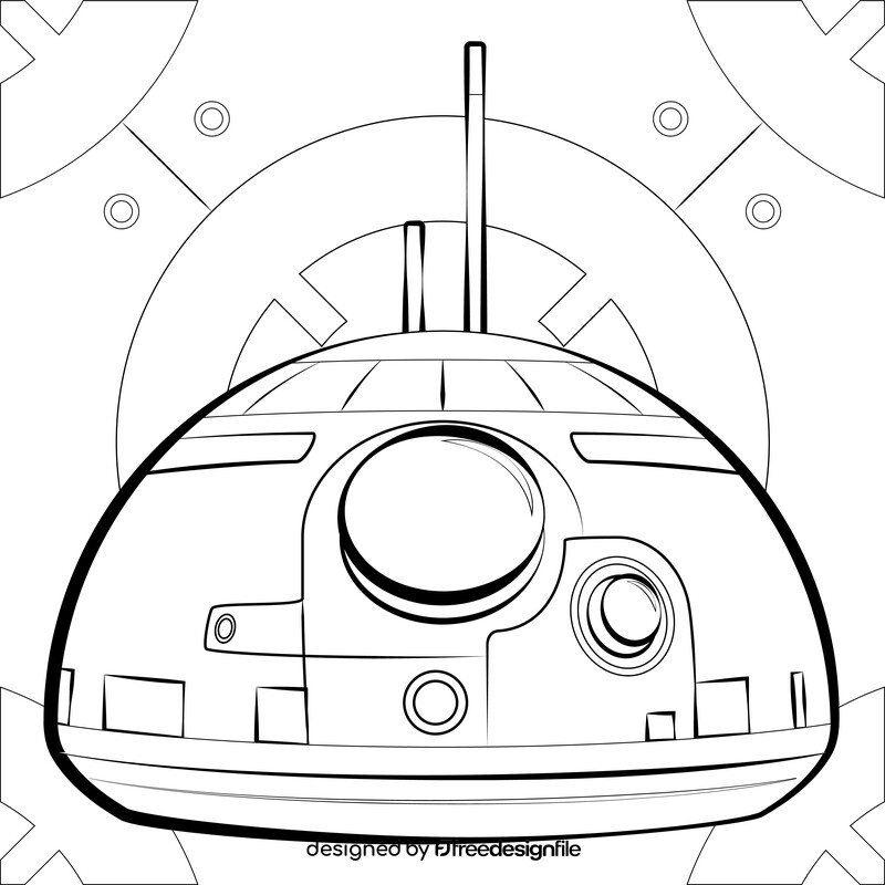 Bb8 drawing black and white vector