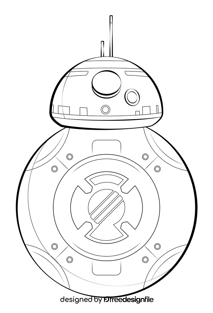 Bb8 drawing black and white clipart