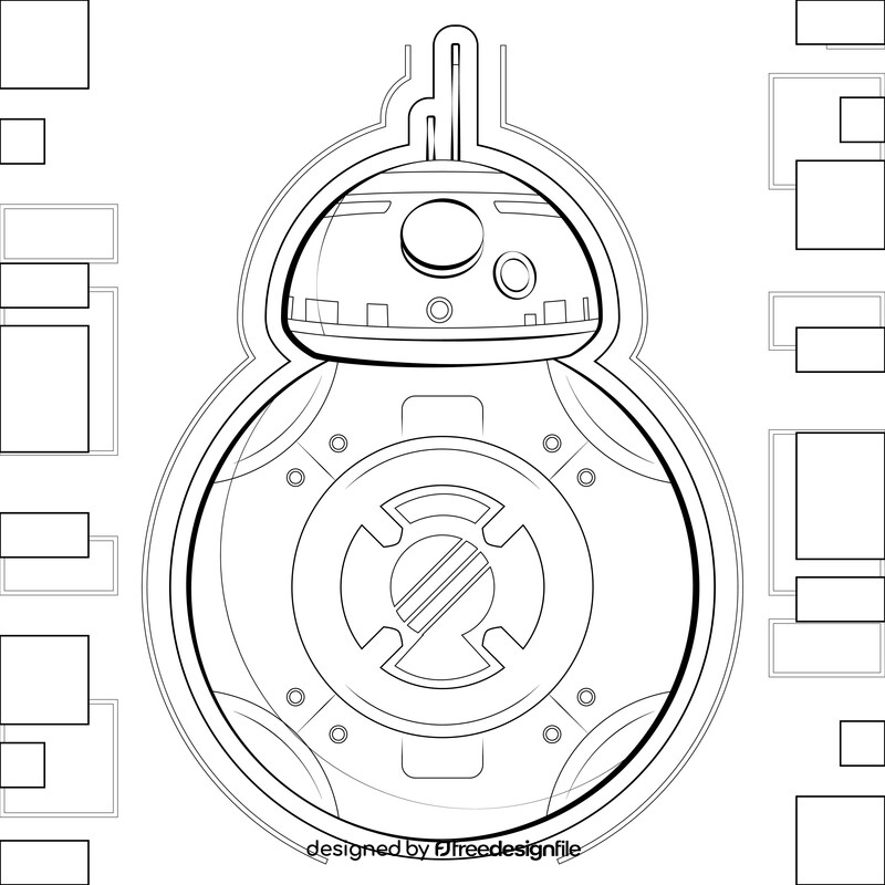 Bb8 drawing black and white vector