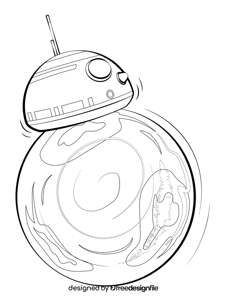 Bb8 drawing black and white clipart