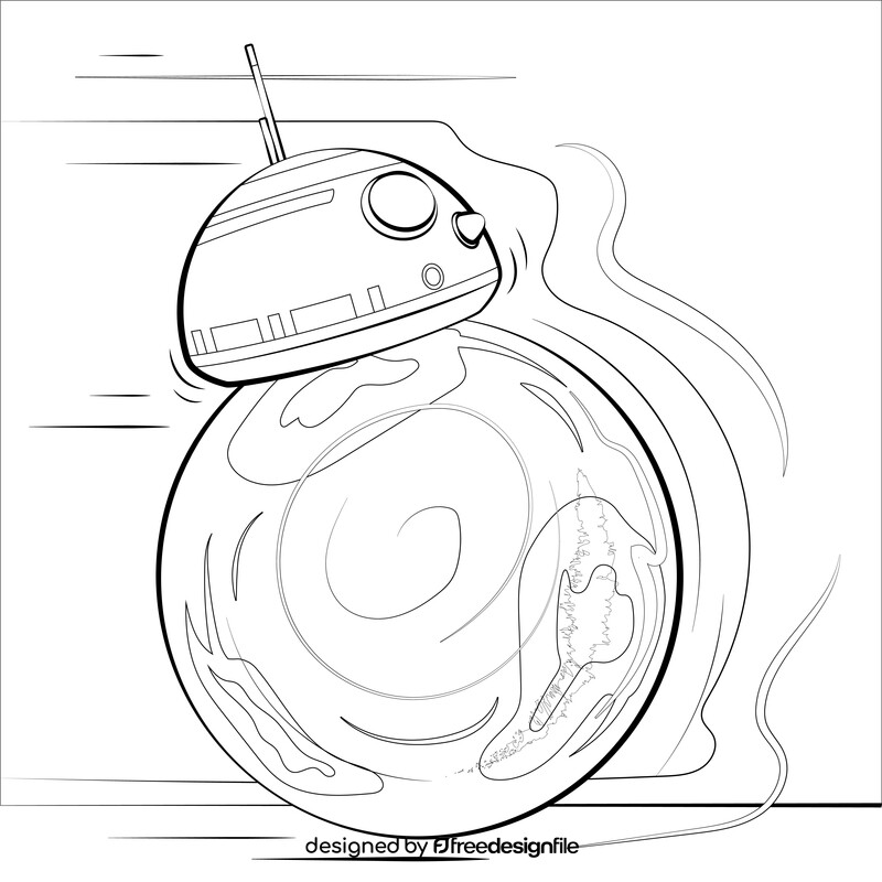 Bb8 drawing black and white vector