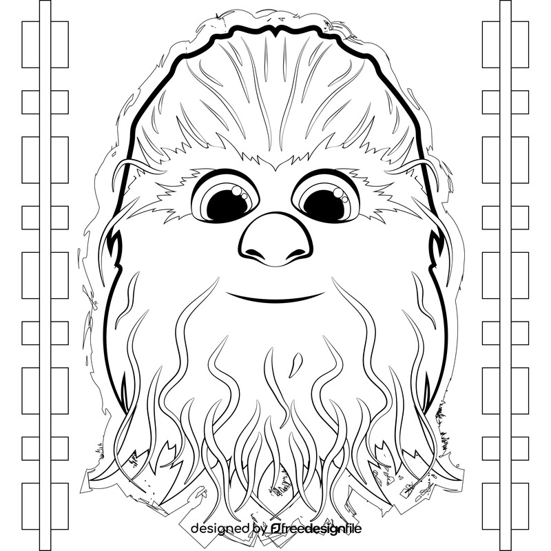 Chewbacca drawing black and white vector