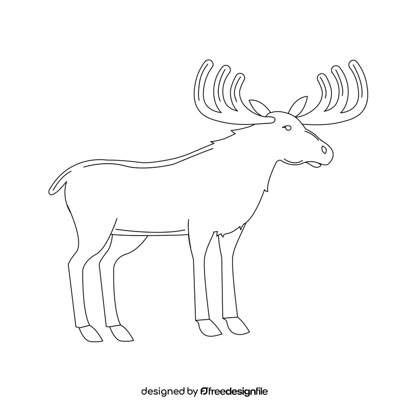 Moose black and white clipart