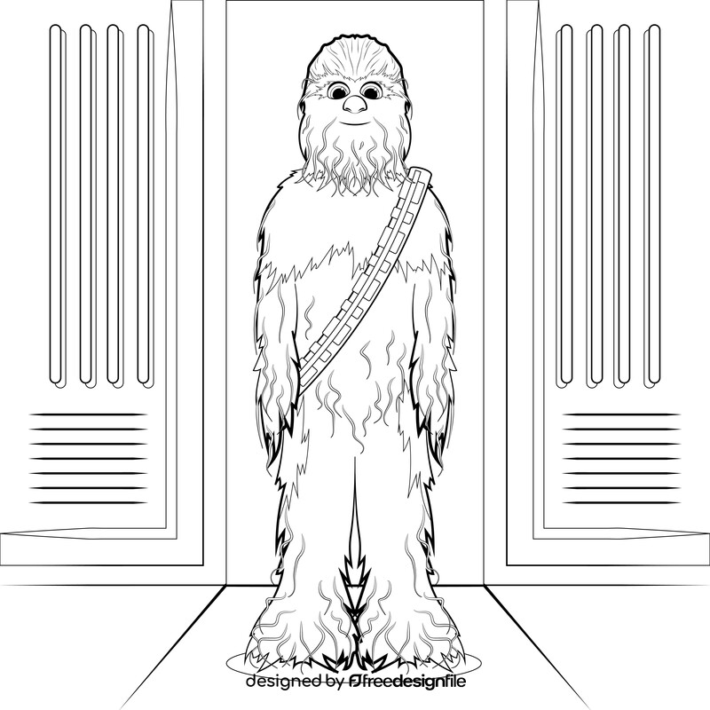 Chewbacca drawing black and white vector