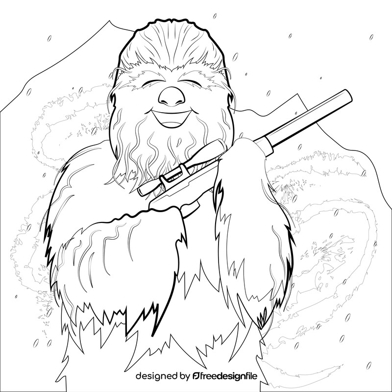 Chewbacca drawing black and white vector