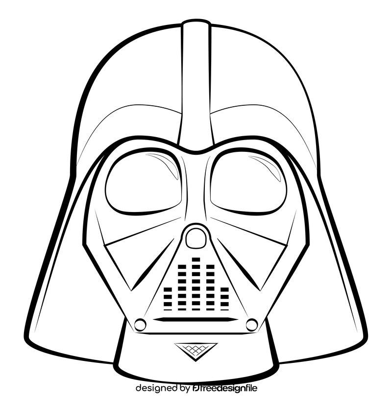 Darth vader drawing black and white clipart