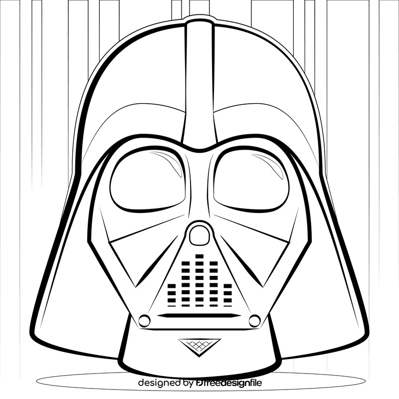 Darth vader drawing black and white vector