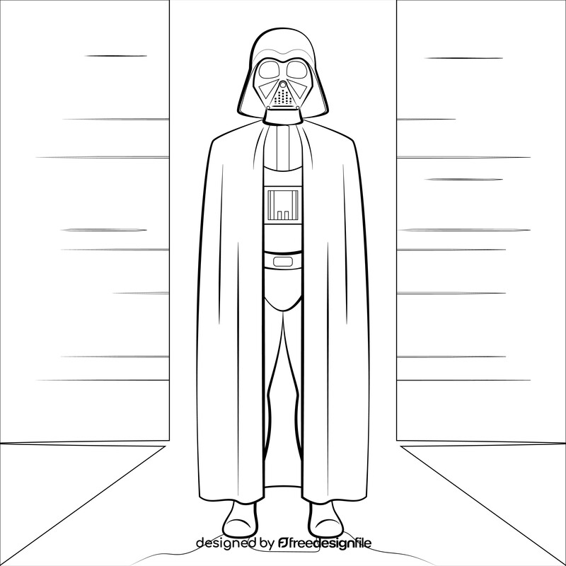 Darth vader drawing black and white vector