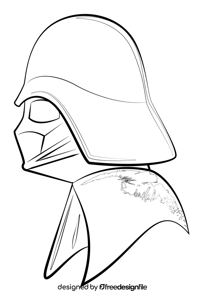 Darth vader drawing black and white clipart