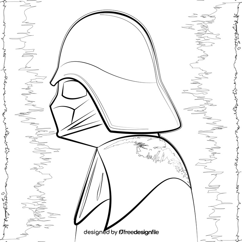 Darth vader drawing black and white vector