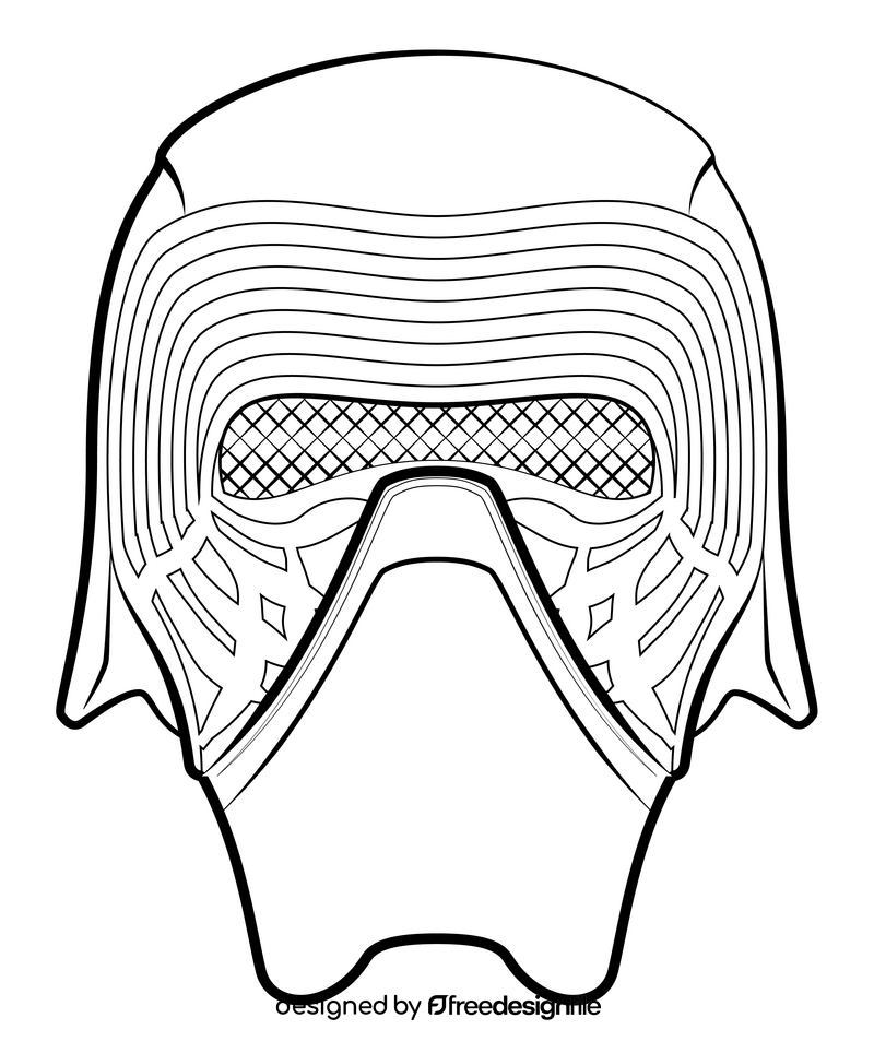 Kylo ren drawing black and white clipart