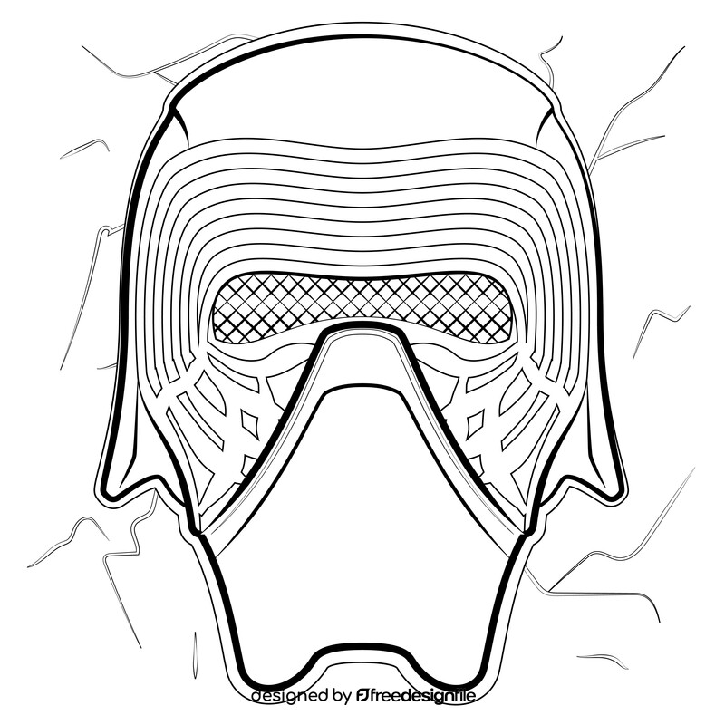 Kylo ren drawing black and white vector