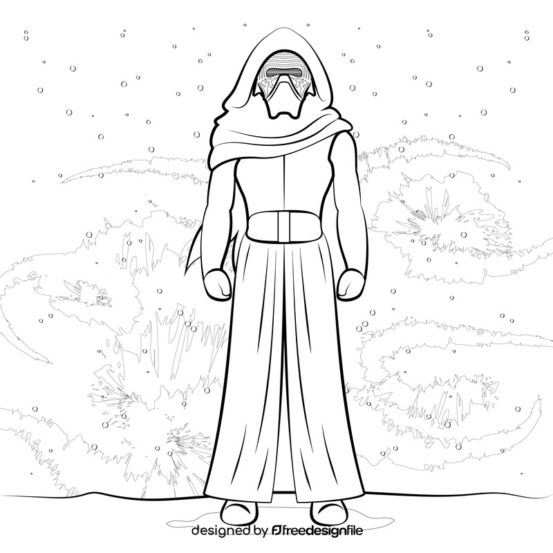 Kylo ren drawing black and white vector