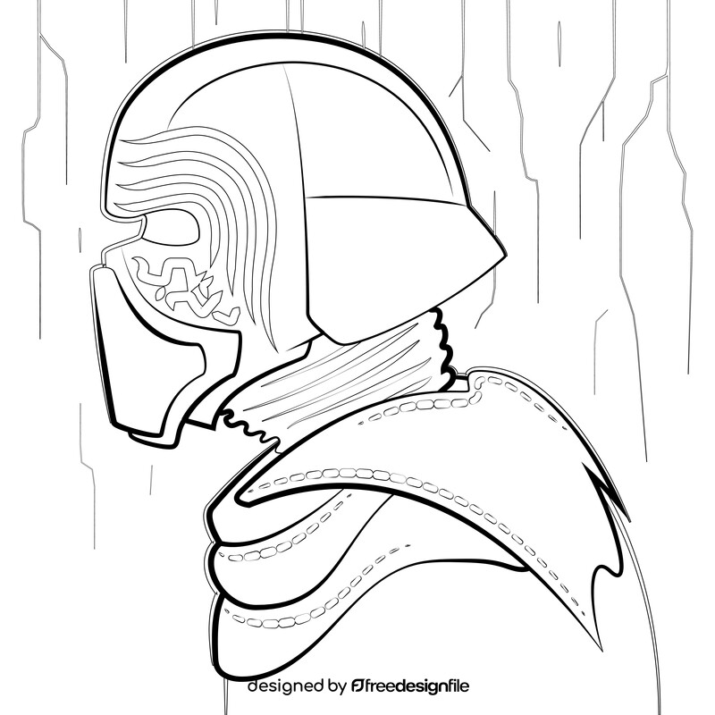 Kylo ren drawing black and white vector