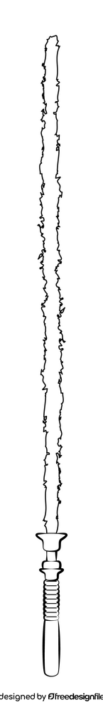 Lightsaber drawing black and white clipart