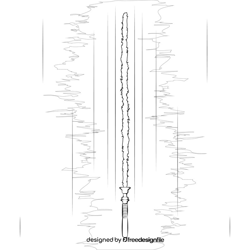 Lightsaber drawing black and white vector