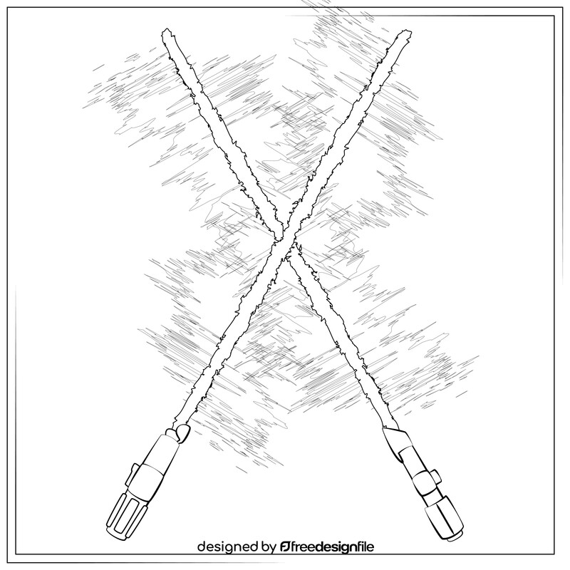 Lightsaber drawing black and white vector