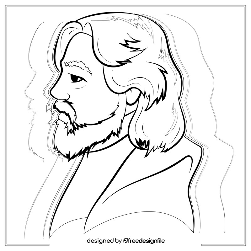 Luke drawing black and white vector