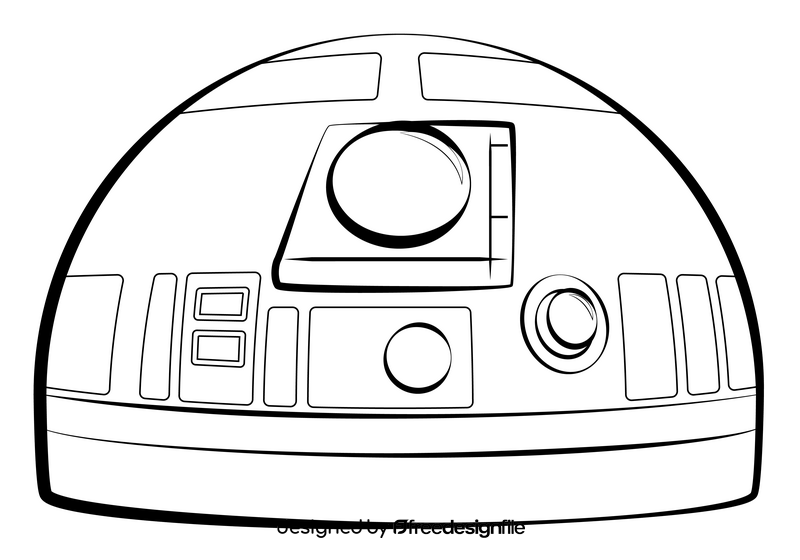 R2d2 drawing black and white clipart