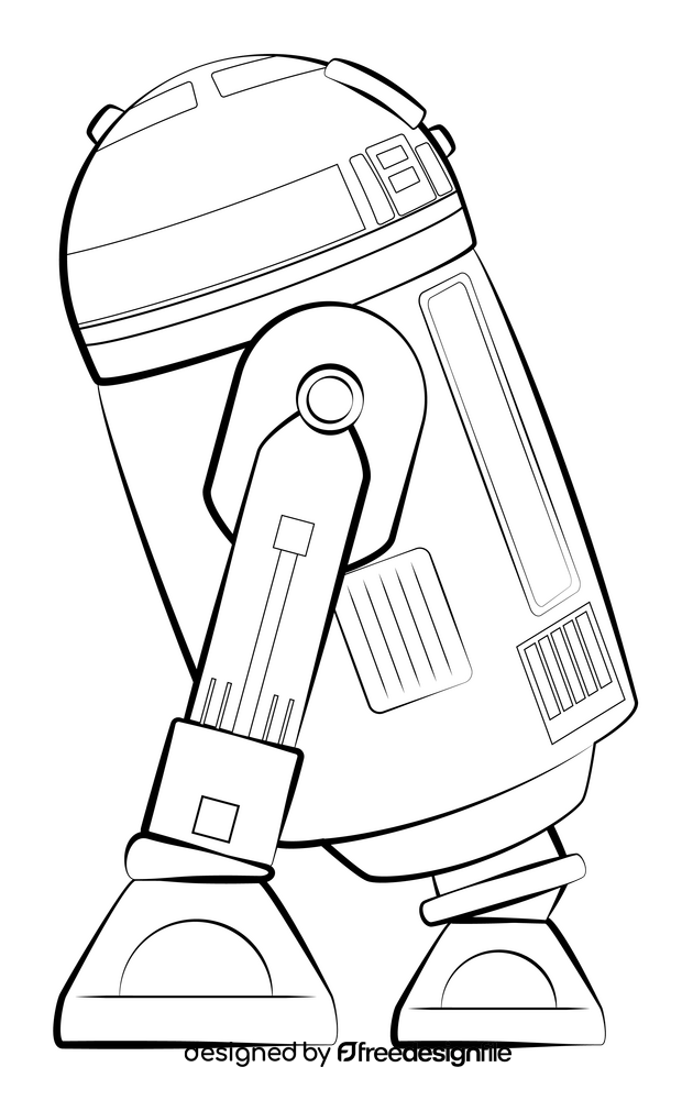 R2d2 drawing black and white clipart