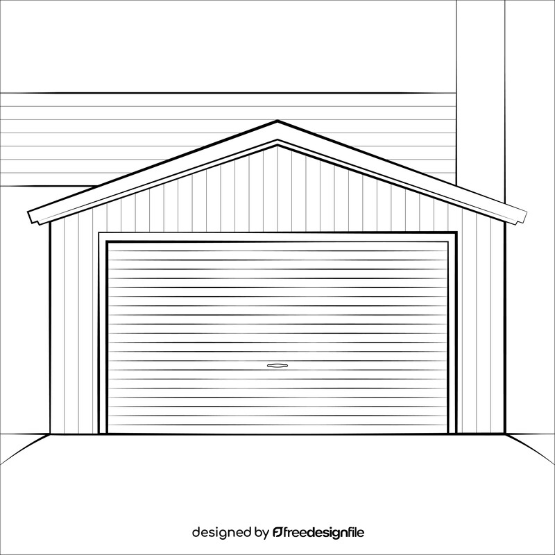 Garage drawing black and white vector