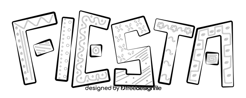 Fiesta drawing black and white clipart