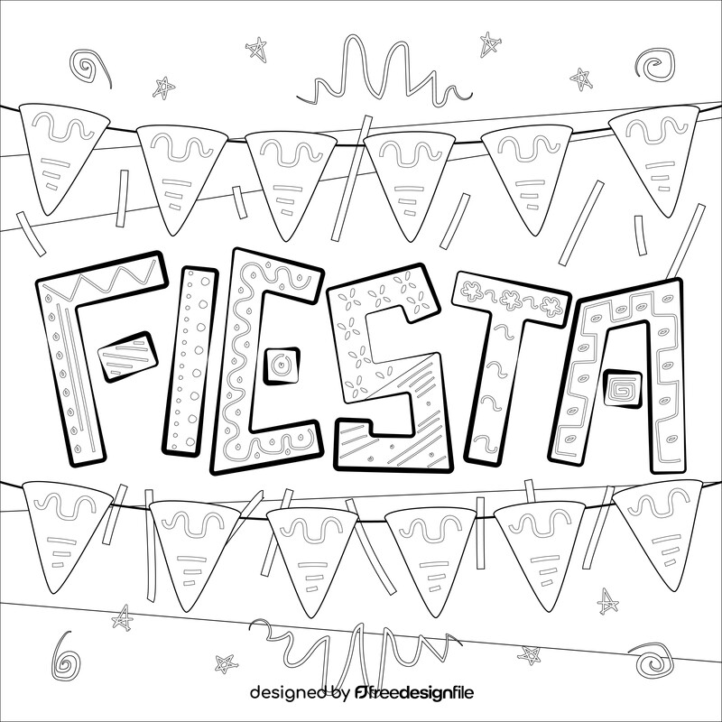 Fiesta drawing black and white vector