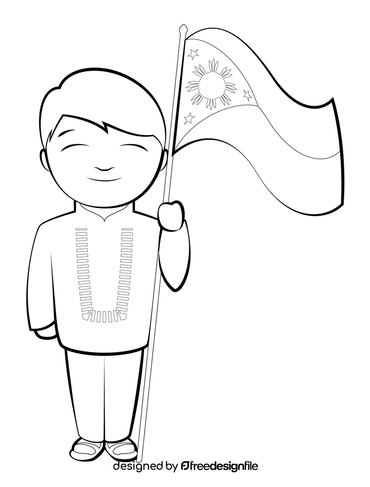 Filipino drawing black and white clipart