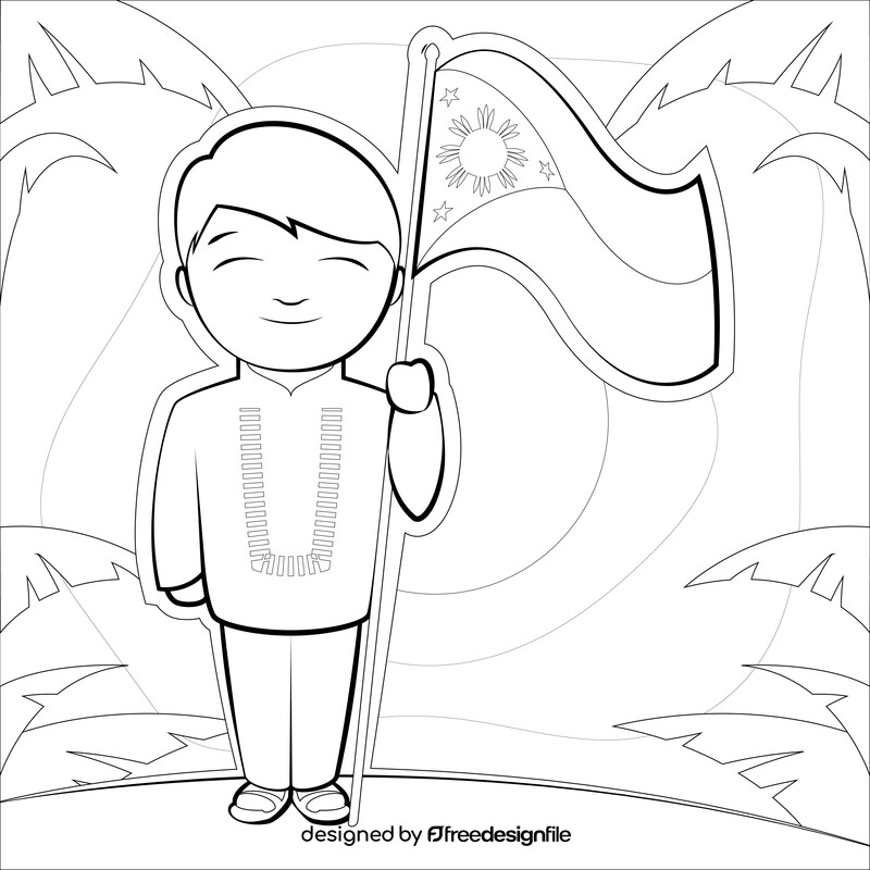 Filipino drawing black and white vector