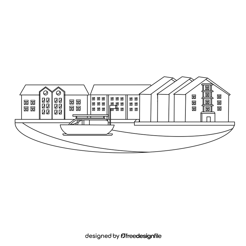 Norway Kristiansand cartoon black and white clipart